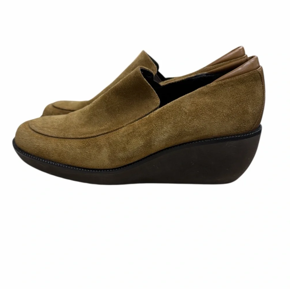 Donald J. Pliner Tan Suede Wedge Loafers